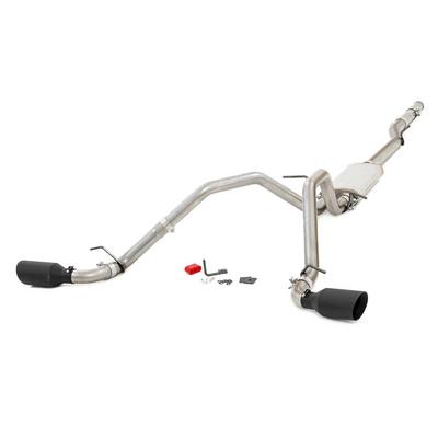 Rough Country Dual Cat-Back Exhaust with Black Tips - 96007